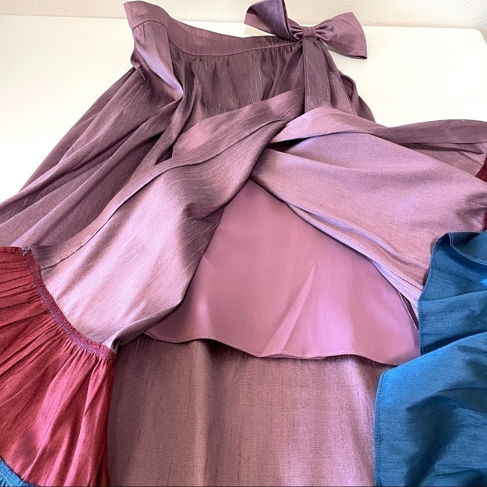 NWT Anthropologie Sachin & Babi Colorblocked Ruffle Wrap Midi Maxi Skirt 4 - Picture 14 of 16